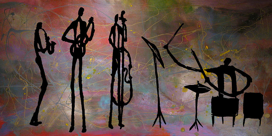 Jazz Quartet Painting by Rhodes Rumsey