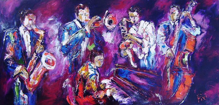 Jazz  paintings  see www.pixi-art.com Painting by Mary Cahalan Lee - aka PIXI