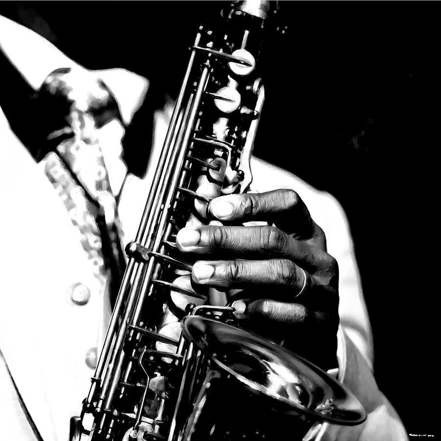 Jazz Digital Art - Jazz Saxophonist by Gabriel T Toro