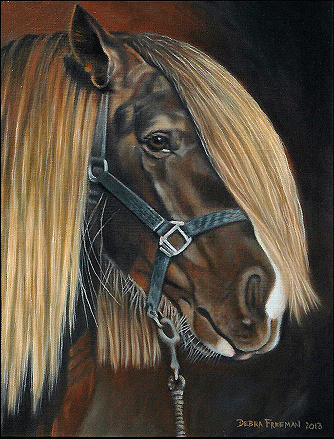 Horse Painting - Jazz Up Close by Debra Freeman