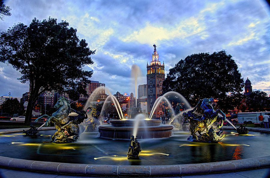 J. C. Nichols Fountain Photograph By Jean Hutchison