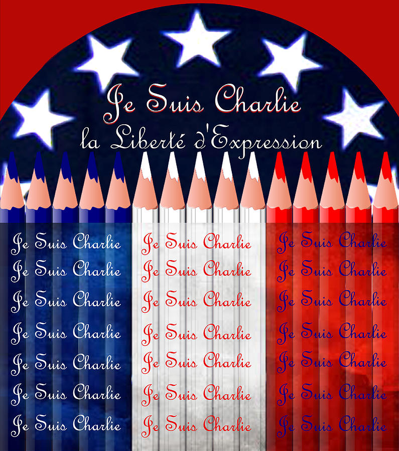 Flag Digital Art - Je Suis Charlie Freedom Of Speech by Michele Avanti