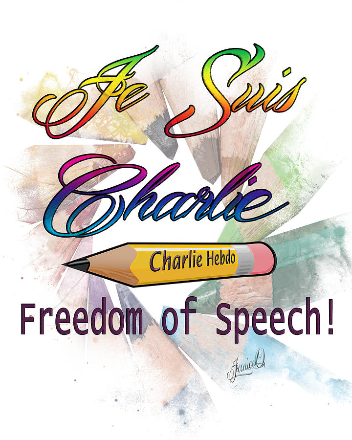 Cartoonist Digital Art - Je Suis Charlie by Janice OConnor Cartoonist Digital Art - Je Suis Charlie by Janice OConnor