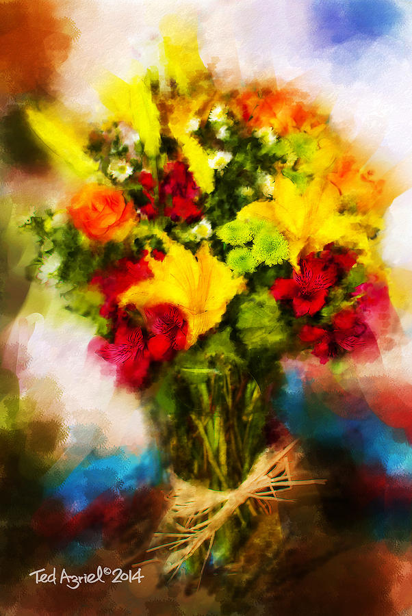 Je Taime Bouquet Painting by Ted Azriel