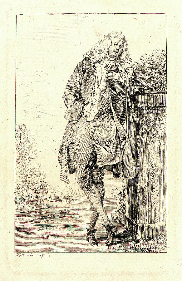 Jean-antoine Watteau French, 1684 - 1721. Standing Man Drawing by Litz ...