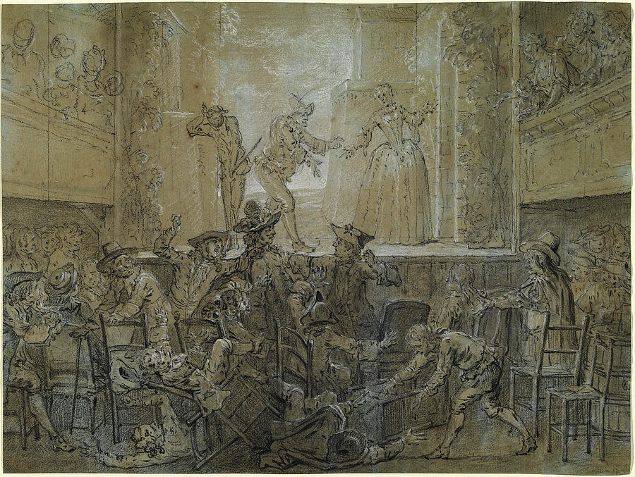 Jean-baptiste Drawing - Jean-baptiste Oudry, The Scene With The Tall Baguenodière by Quint Lox