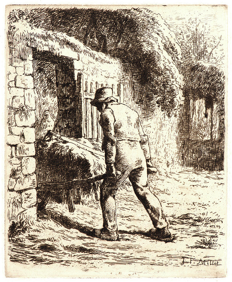 Jeanfrançois Millet French, 1814 1875. Peasant Drawing by Litz