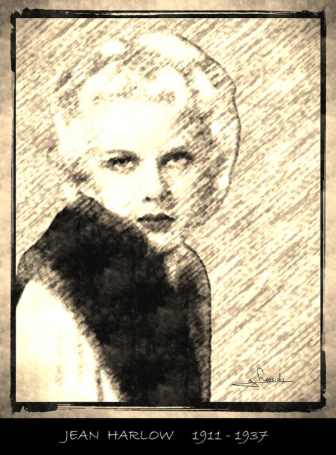 Jean Harlow Drawing by George Rossidis