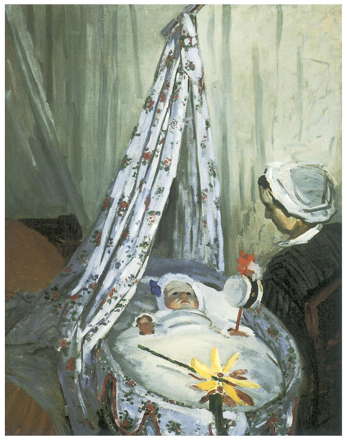 Claude Monet Painting - Jean Monet in his Cradle by Claude Monet
