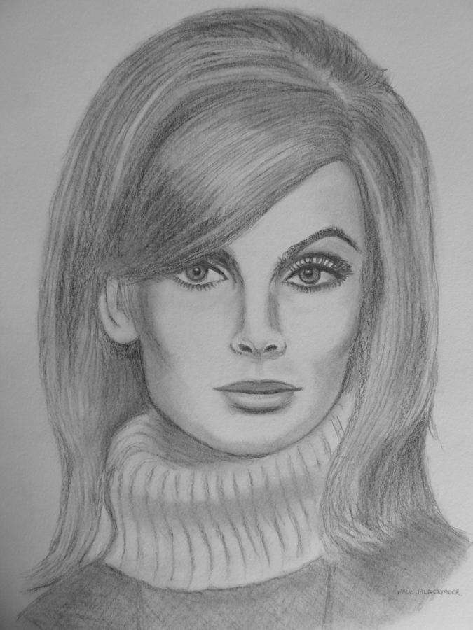 Jean Shrimpton Drawing by Paul Blackmore