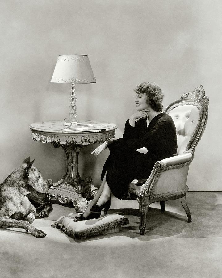 Jeanette Macdonald With A Great Dane Dog Photograph by Lusha Nelson