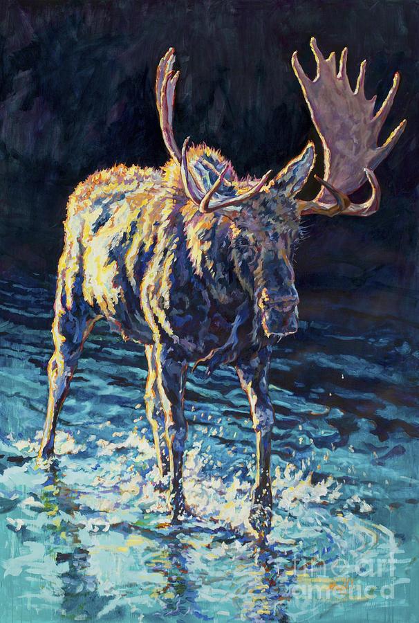 Moose Painting - Jeb by Patricia A Griffin