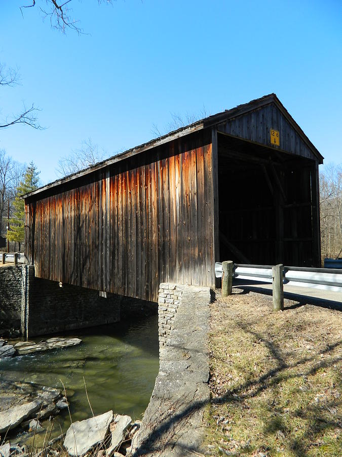 Architecture Photograph - Jediah Hill Covered Bridge 2 by Kathy Barney