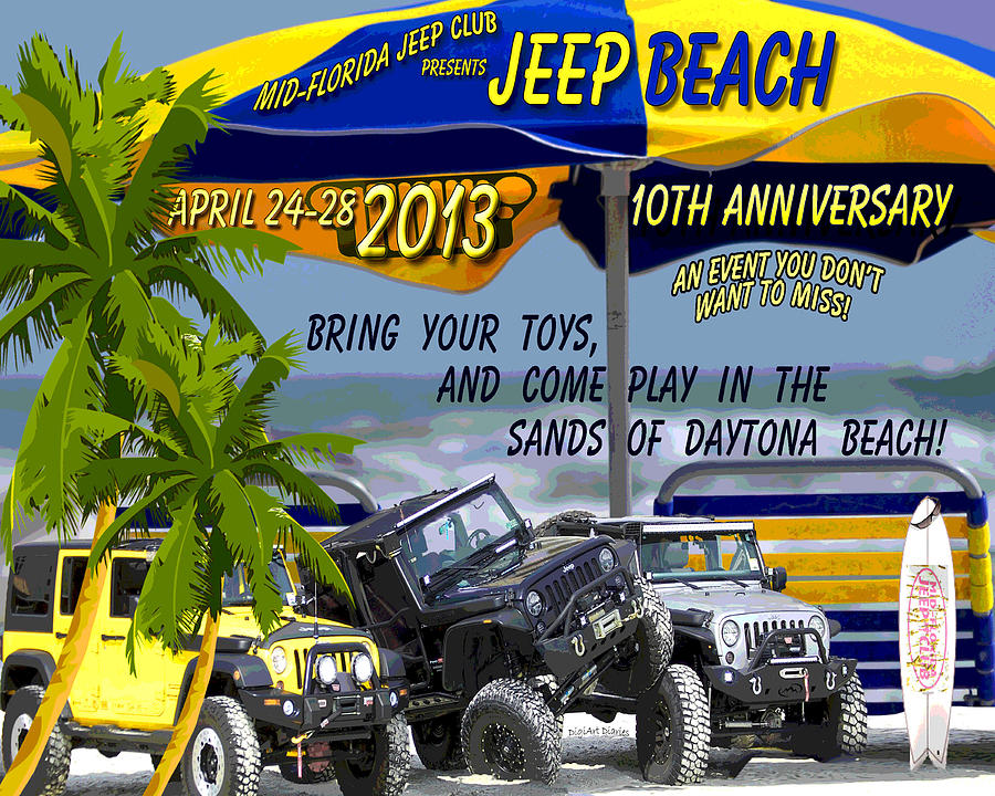 Jeep Beach 2013 Welcomes All Jeepers Photograph by DigiArt Diaries by Vicky B Fuller