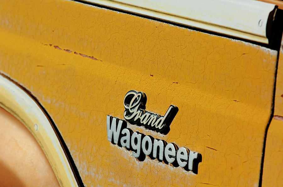 Car Photograph - Jeep Grand Wagoneer Side Emblem by Jill Reger