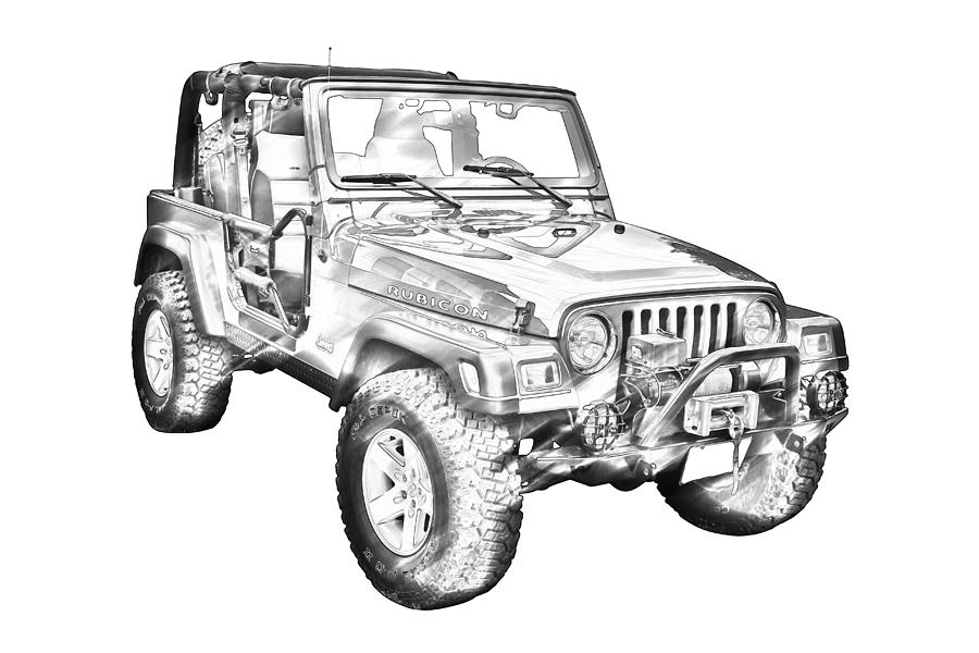 Jeep Wrangler Rubicon Illustration Photograph by Keith Webber Jr