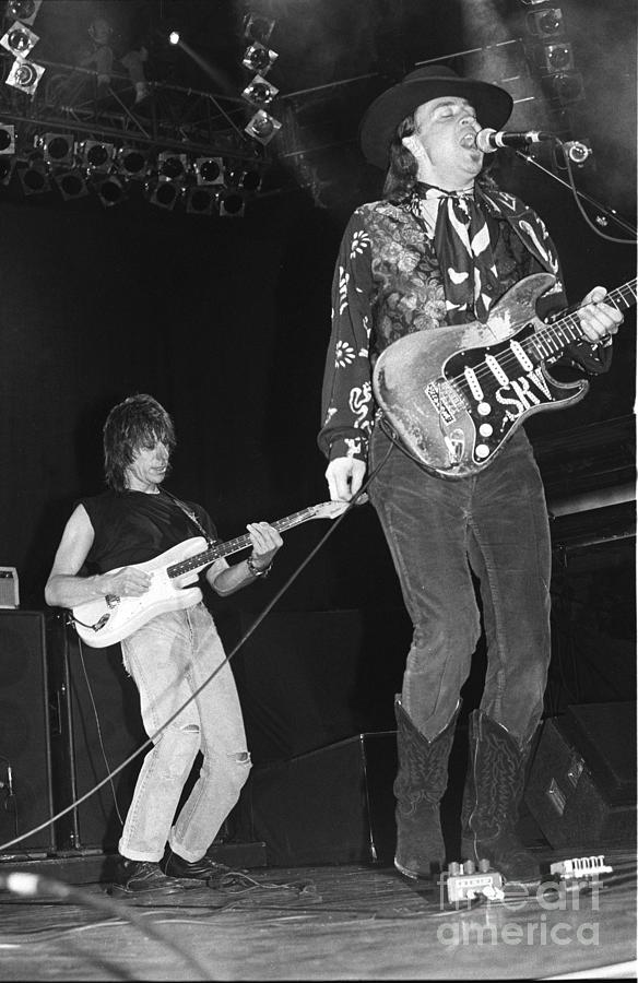 Jeff Beck Photograph - Jeff Beck and Stevie Ray Vaughan by Concert Photos