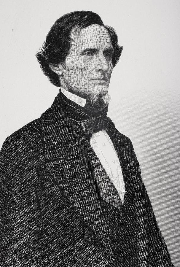Black And White Photograph - Jefferson Davis 1808 To 1889. President by Ken Welsh
