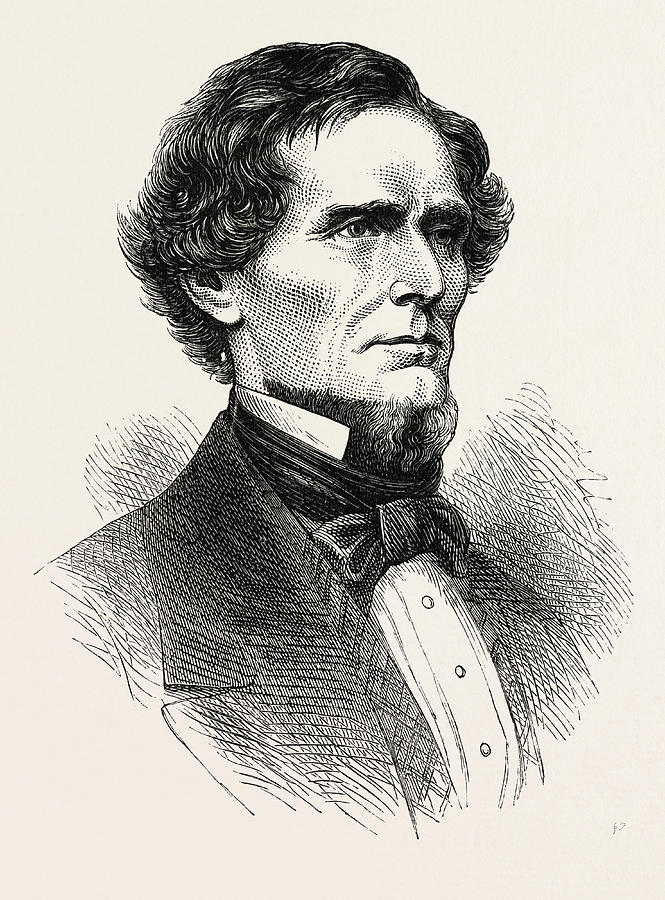 Jefferson Davis, He Was An American Statesman And Leader Drawing by