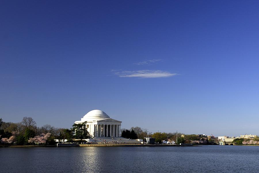 Jefferson Memorial and DC Cherry Blossom Festival Photograph by Willie Harper