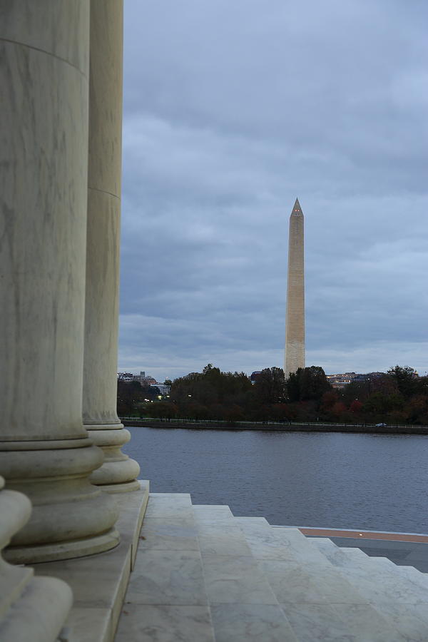 Architecture Photograph - Jefferson Memorial and Washington Monument - Washington DC - 01131 by DC Photographer