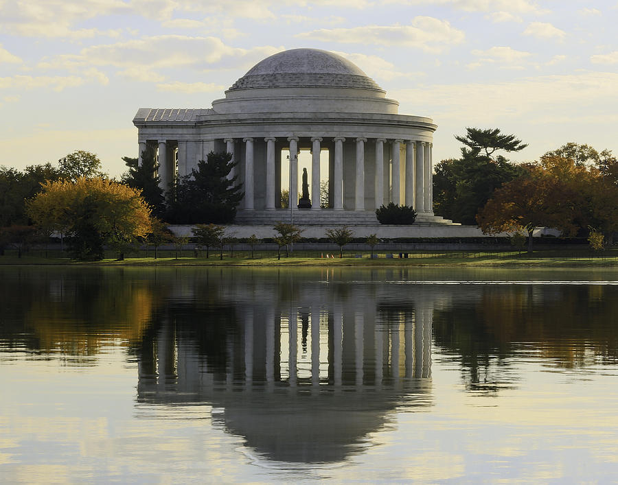 Jefferson Memorial in Autumn Photograph by Jack Nevitt