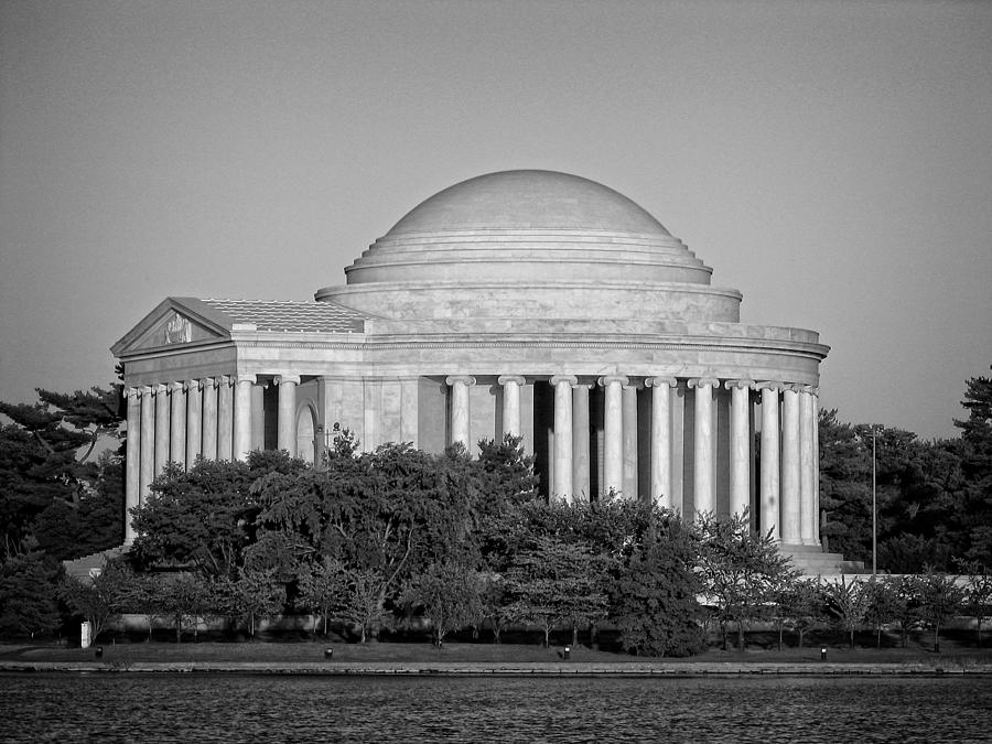 Jefferson Memorial Photograph - Jefferson Memorial in Black and White by Greg and Chrystal Mimbs