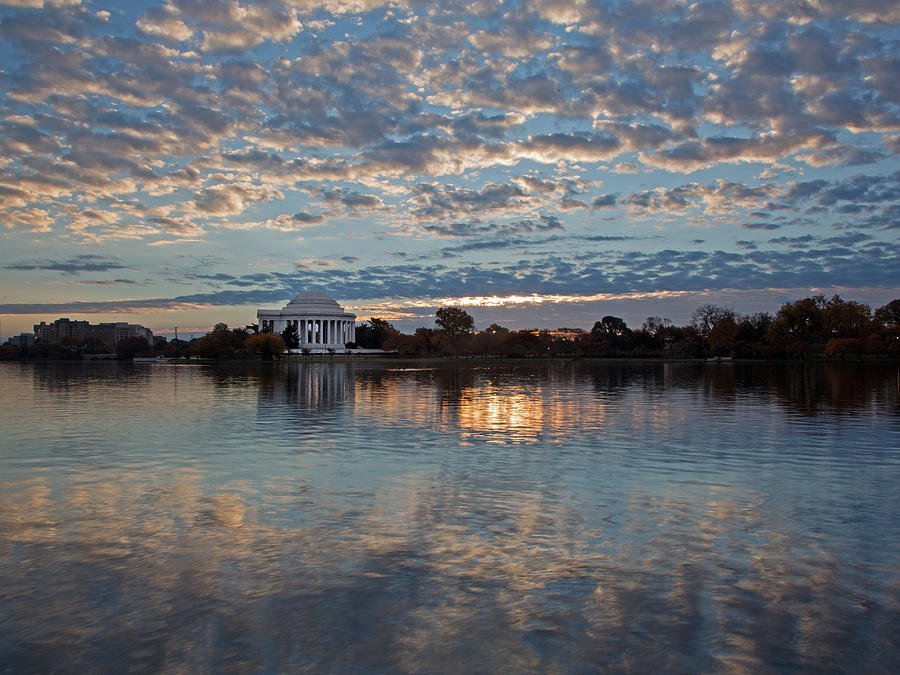 Jefferson Memorial Sunrise Reflections Photograph by Jack Nevitt