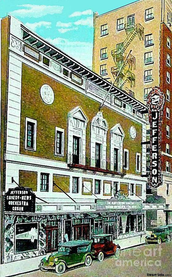 Jefferson Theatre In Beaumont Tx In 1920 Painting by Dwight Goss