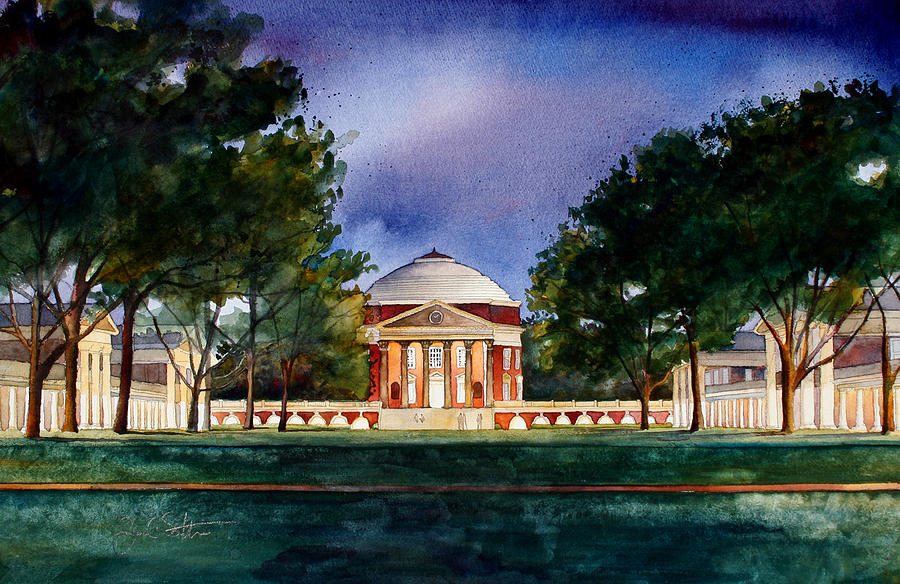 Architecture Painting - Jeffersons Lawn University of Virginia by James Smither