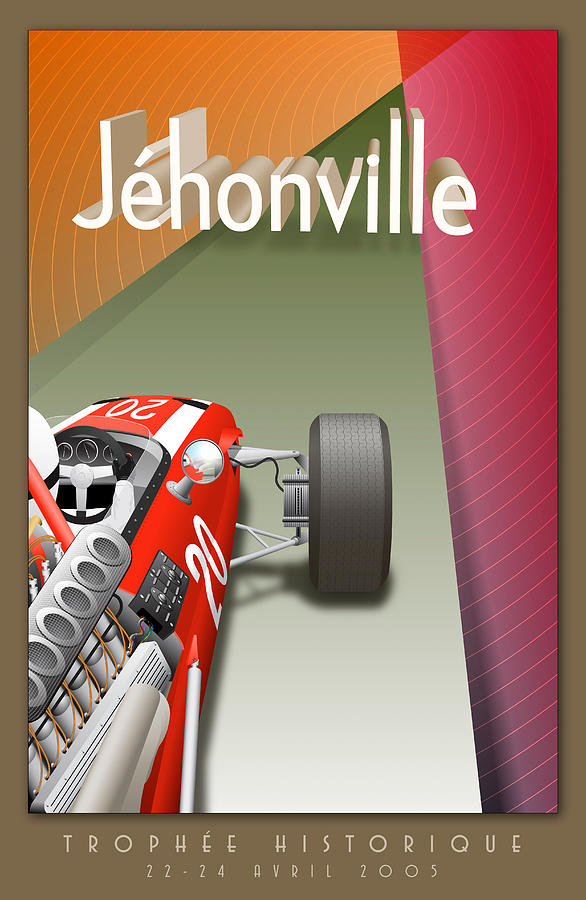 Jehonville Historic Trophy Classic Car Race Digital Art by Georgia Clare