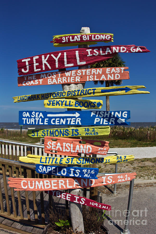 Sign Photograph - Jekyll Island Sign by Joan McCool