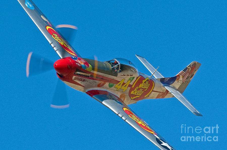 Airplane Photograph - Jelly Belly- Reno Air Race by Steve Rowland