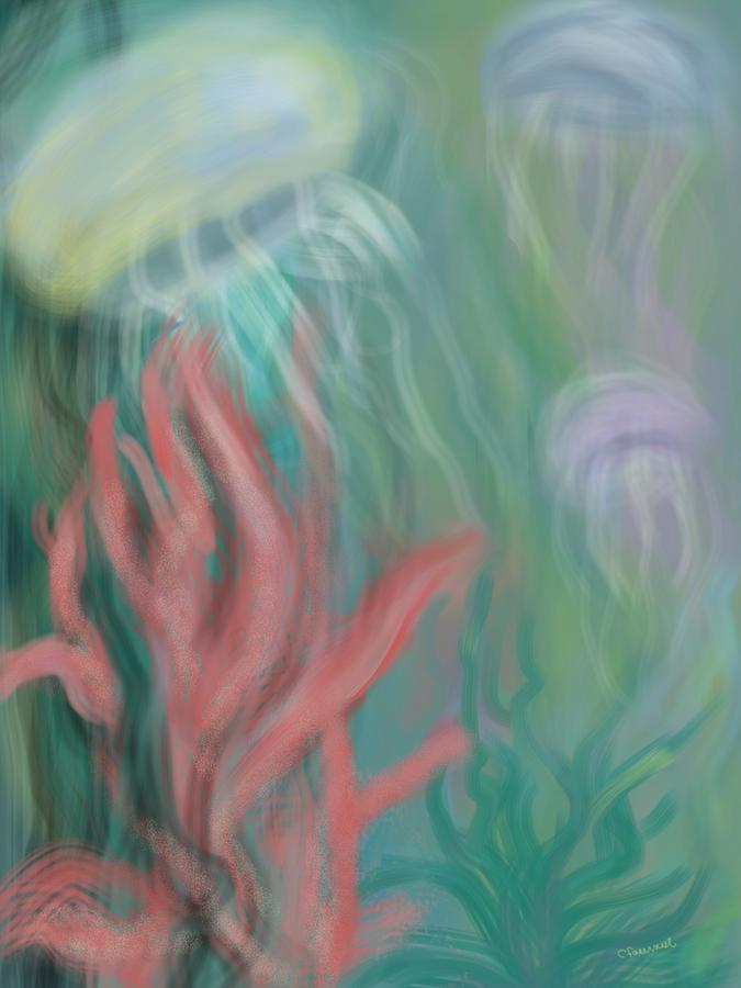 Jellyfish Digital Art by Christine Fournier