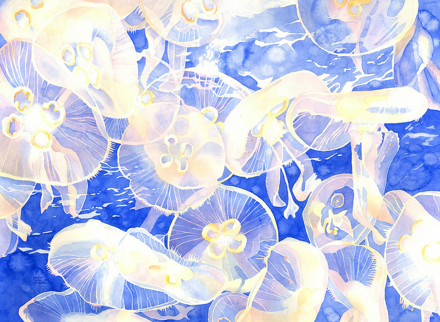 Jellyfish Jubilee Painting by Pauline Walsh Jacobson