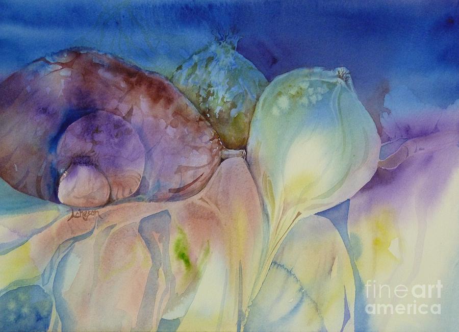 Jellyfish Onions Painting by Donna Acheson-Juillet