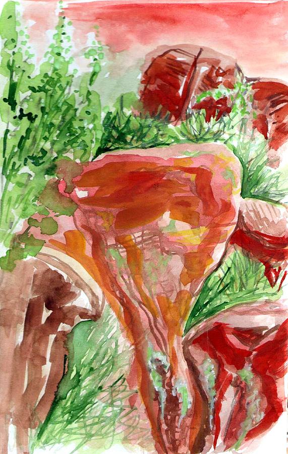 Jemez Red Rocks Painting by Ashley Kujan