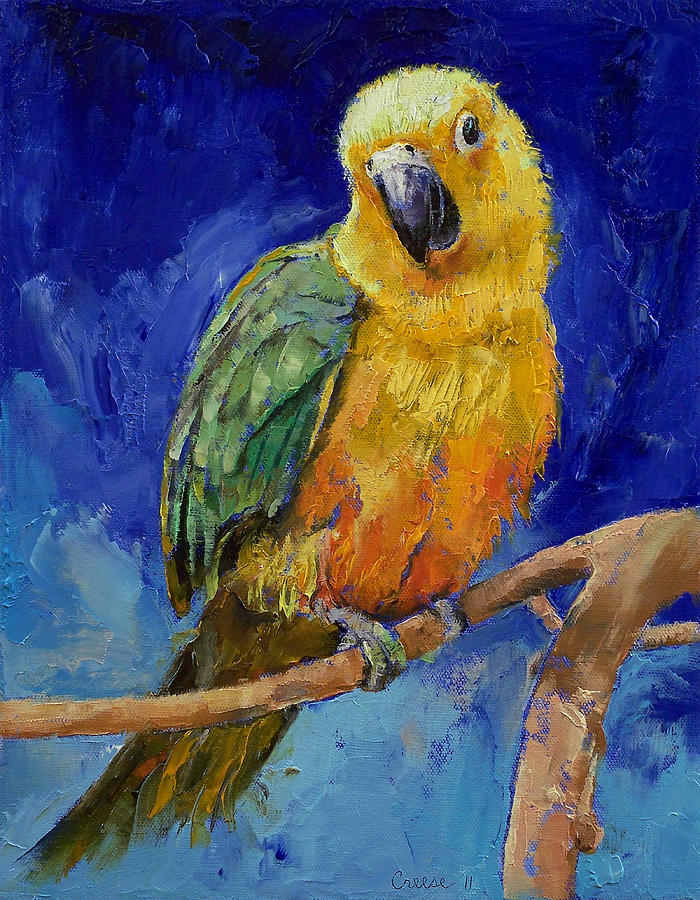 Jenday Conure Painting by Michael Creese