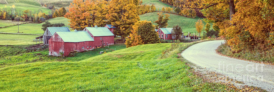 Jenne Farm Vermont Panoramic Photograph by Edward Fielding