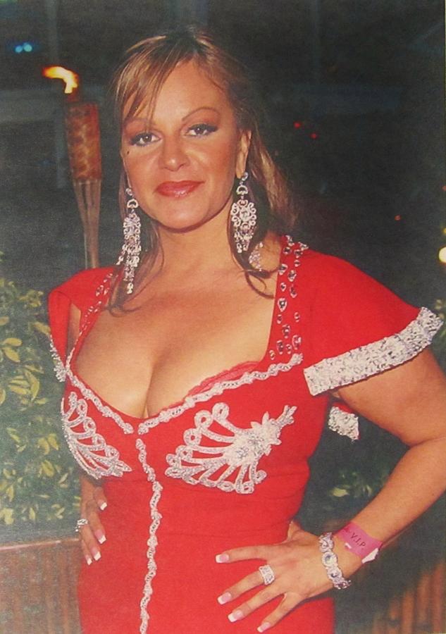 Jenni Rivera Red and Silver Gown. 