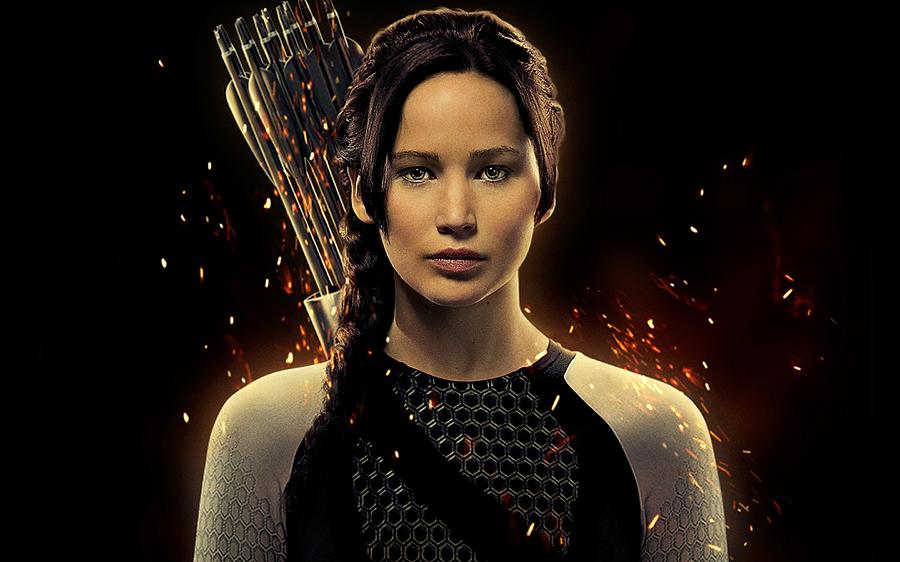 Jennifer Lawrence as Katniss Everdeen Digital Art by Movie Poster Prints