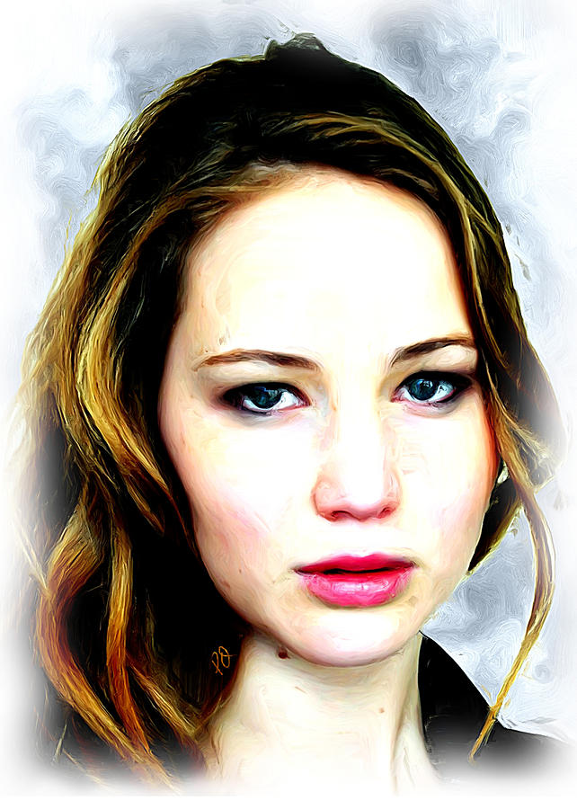 Jennifer Lawrence Painting by Paul Quarry - Fine Art America