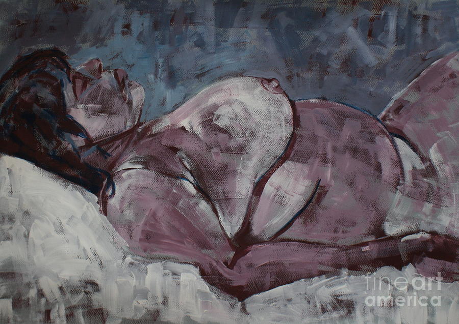 Jenny sleeping Painting by Joanne Claxton