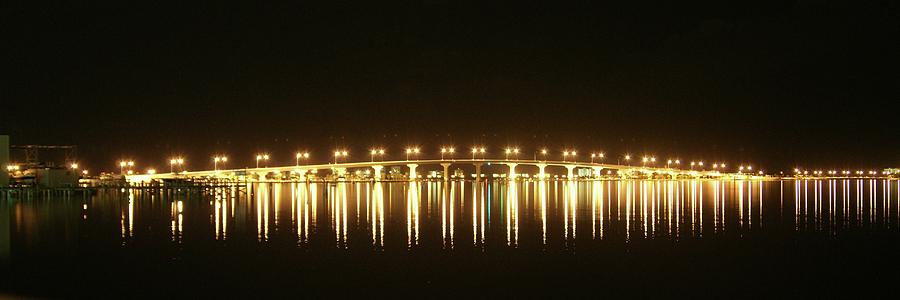 Bridge Photograph - Jensen Causeway at Night by Lynda Dawson-Youngclaus