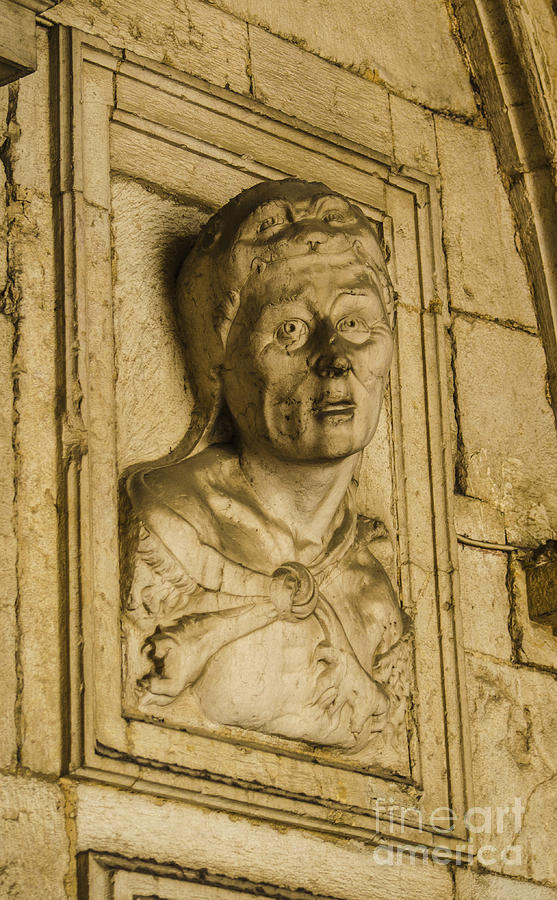 Jeronimos Monastery Despairing Woman Carving Photograph by Deborah Smolinske