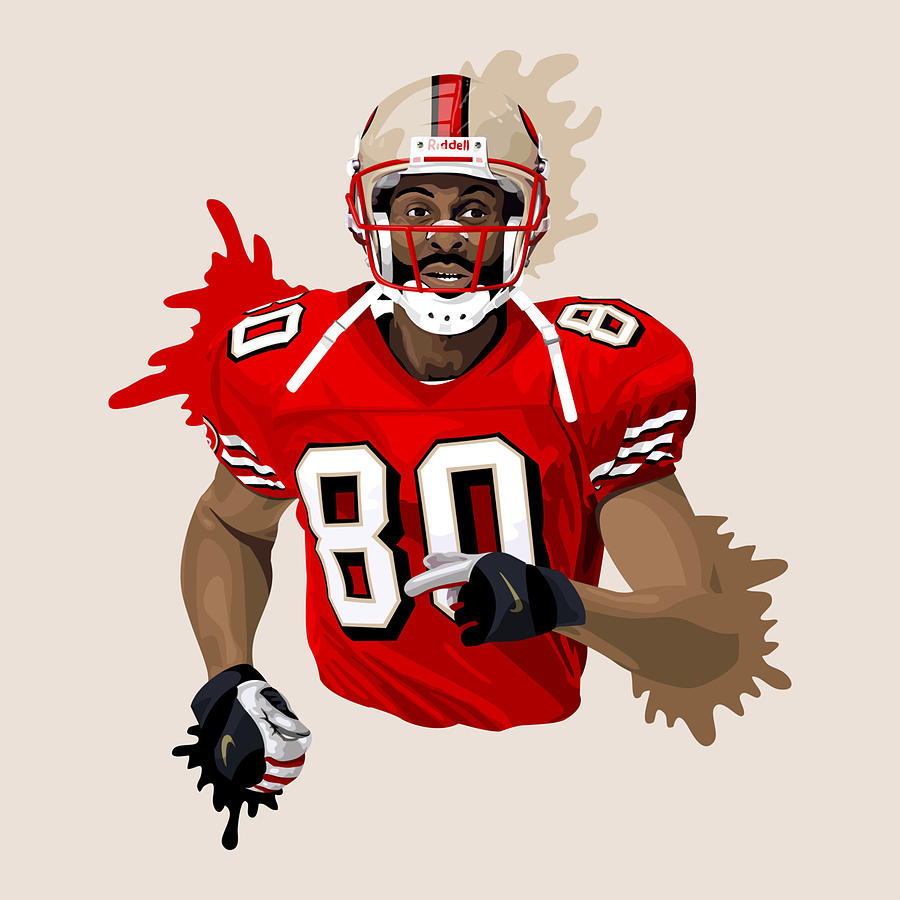 Jerry Rice Digital Art Digital Art - Jerry Rice Digital Art Fine Art Print