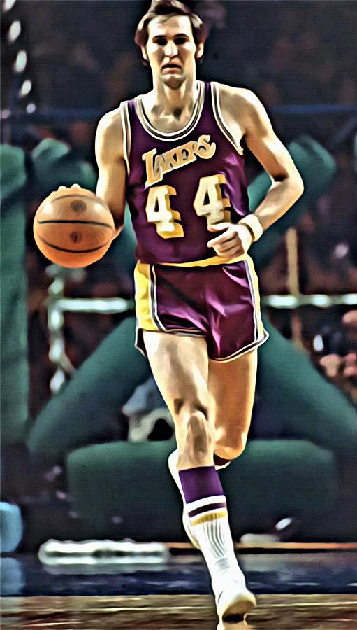 Jerry West Painting by Florian Rodarte