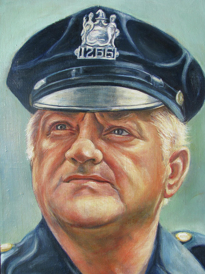 Jersey City Policeman Painting by Melinda Saminski