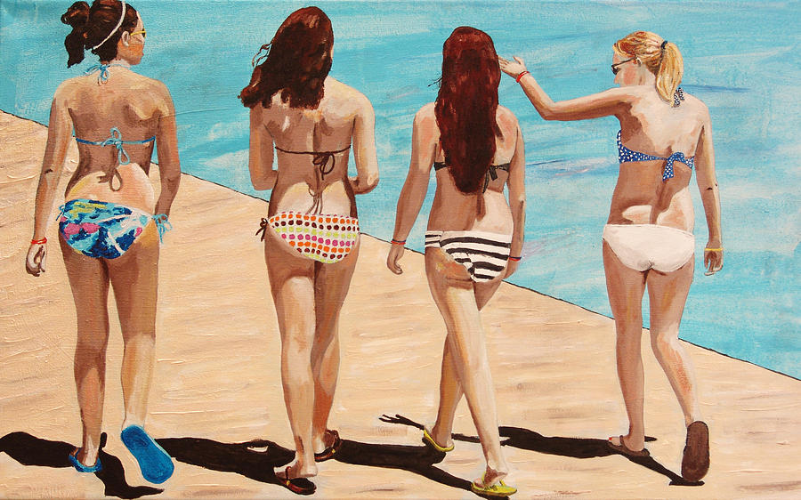 Jersey Girls Point Pleasant Painting by Kevin Callahan