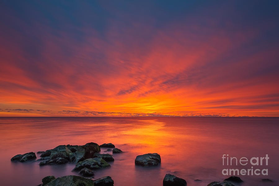 Jersey Shores Fire In The Sky Version 2 Photograph by Michael Ver Sprill